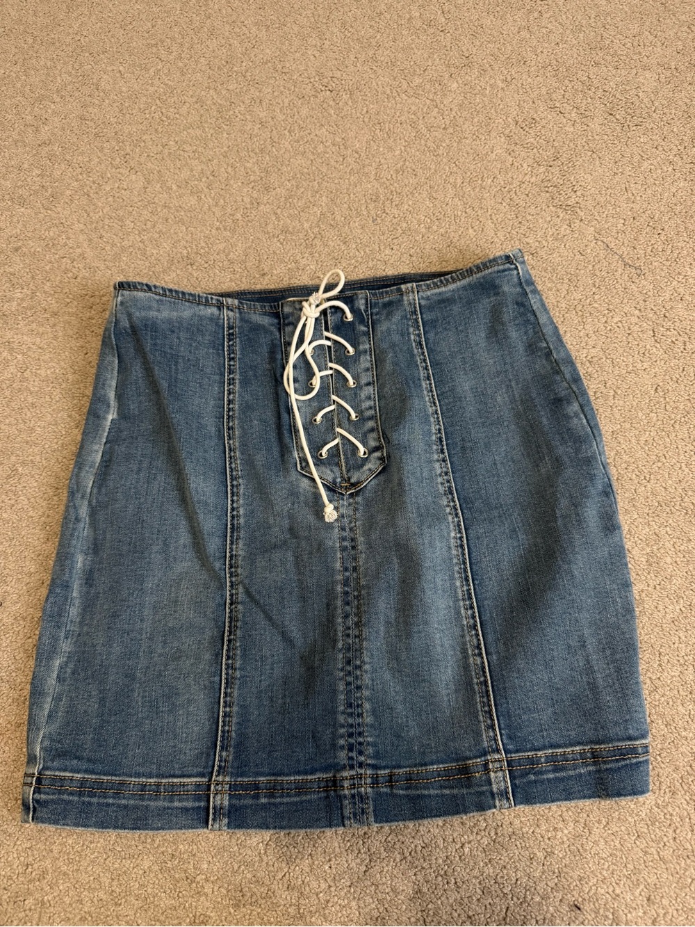 PacSun Denim Lace-Up Mini Skirt